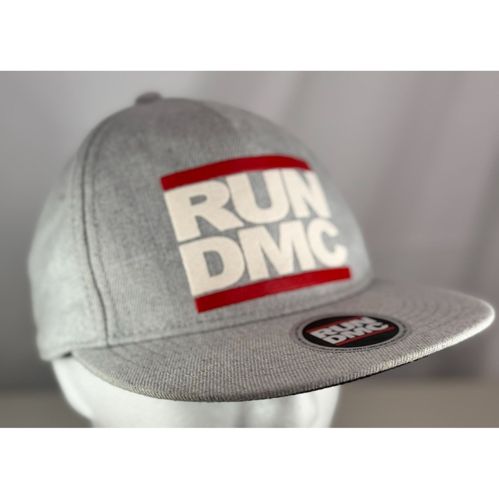 RUN DMC Snapback Hat Gray Red White Logo H&M Bravado Hip Hop Cap